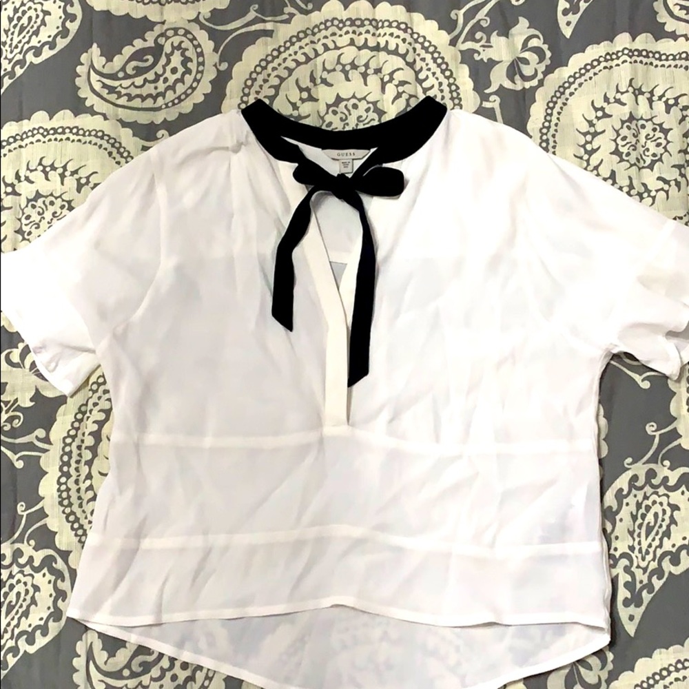 Guess XXS White/black Blouse